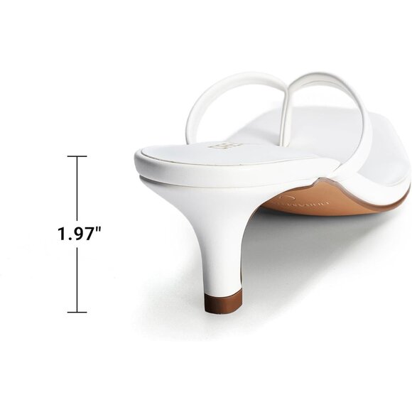 Dream Pairs Women White Faux Leather  Square Open Toe  Low Heels Sandals Shoes - Picture 6 of 8